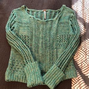 Free People teal sweater xs